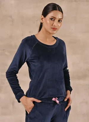 Navy Blue Round Neck Track Suit