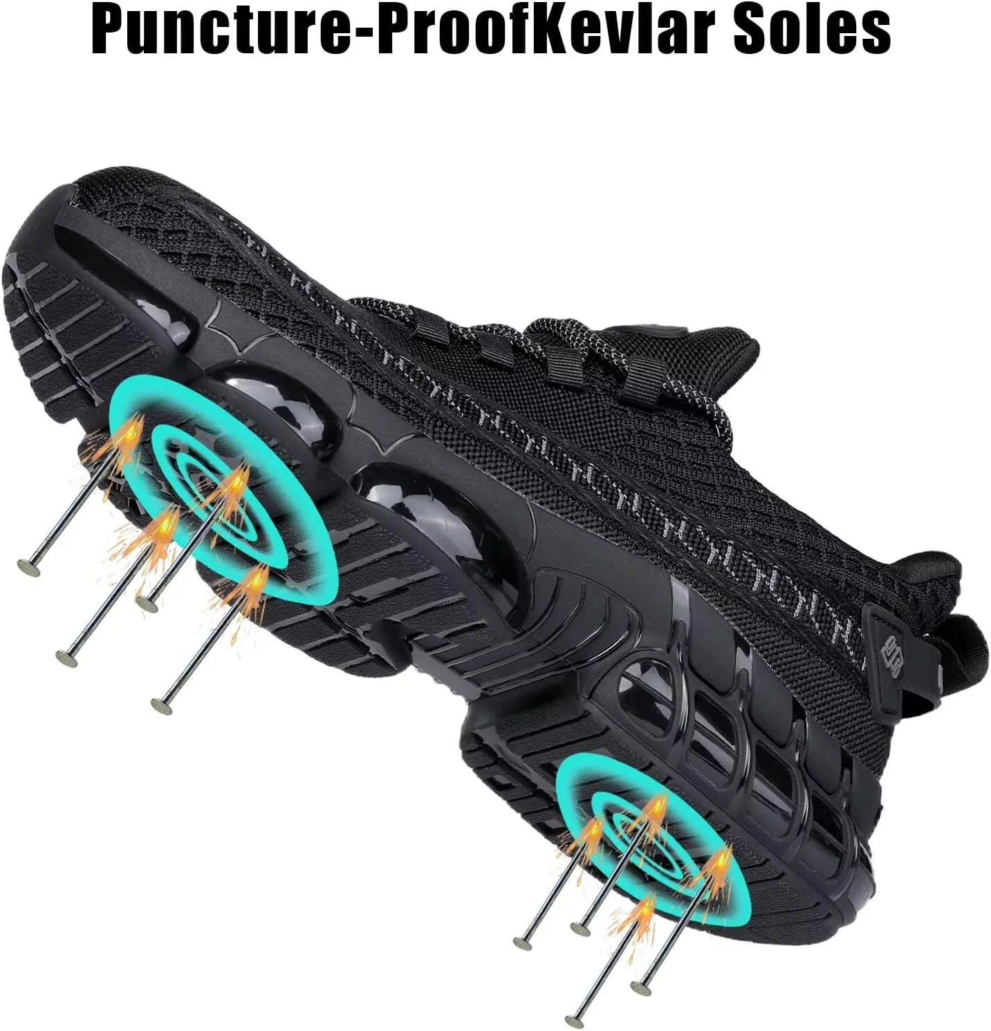 NIFOFISE Steel Toe Sneakers for Men Women Indestructible Work Shoes Lightweight Comfortable Safety Slip-Resistant Composite Toe Shoes for Construction and Industry Zapatos de Trabajo para Mujer