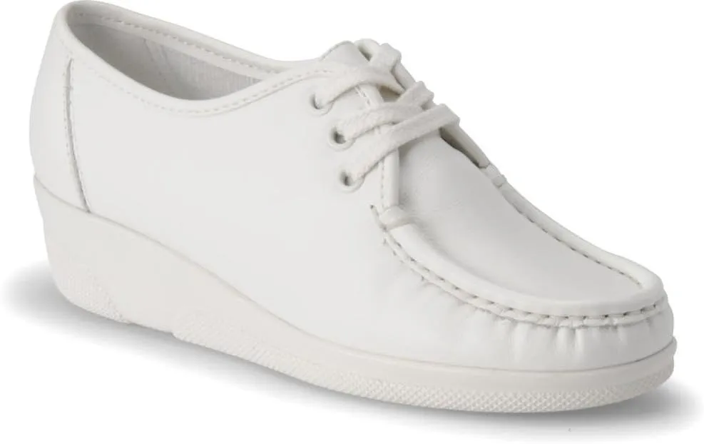 Nurse Mates Annie Hi Shoes | Full-Grain Leather | Slip-Resistant | Comfort Support | White