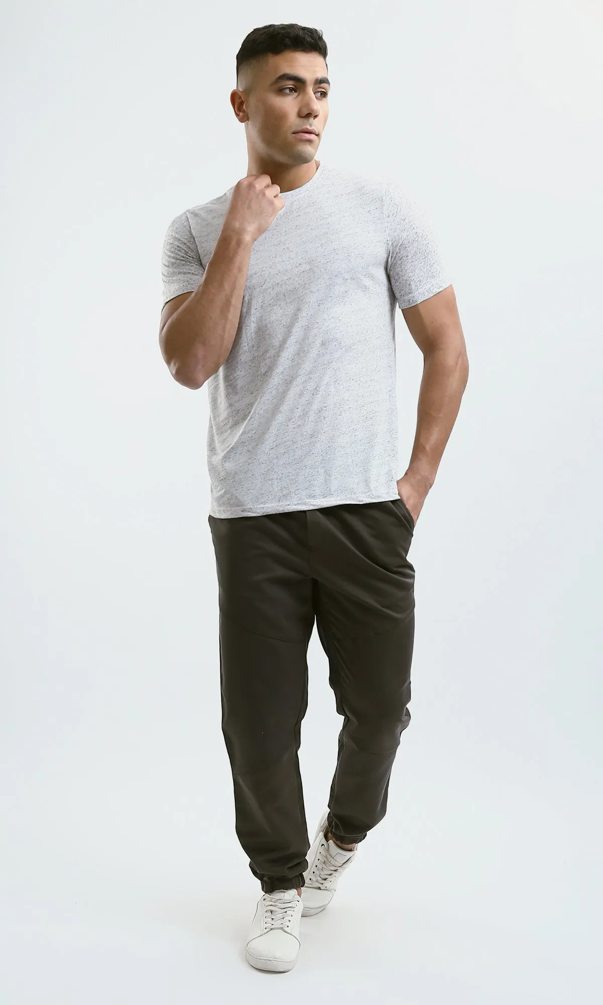 O182890 Heather Light Grey Slip On Summer Tee