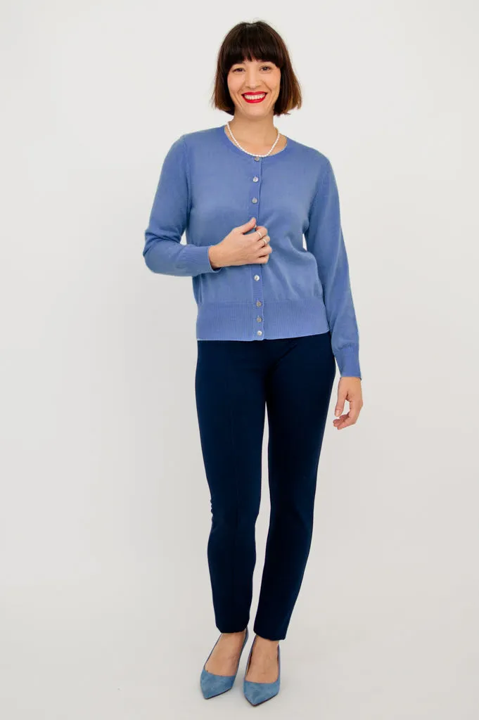 Oakly Cardigan, Ciel, Wool Cashmere