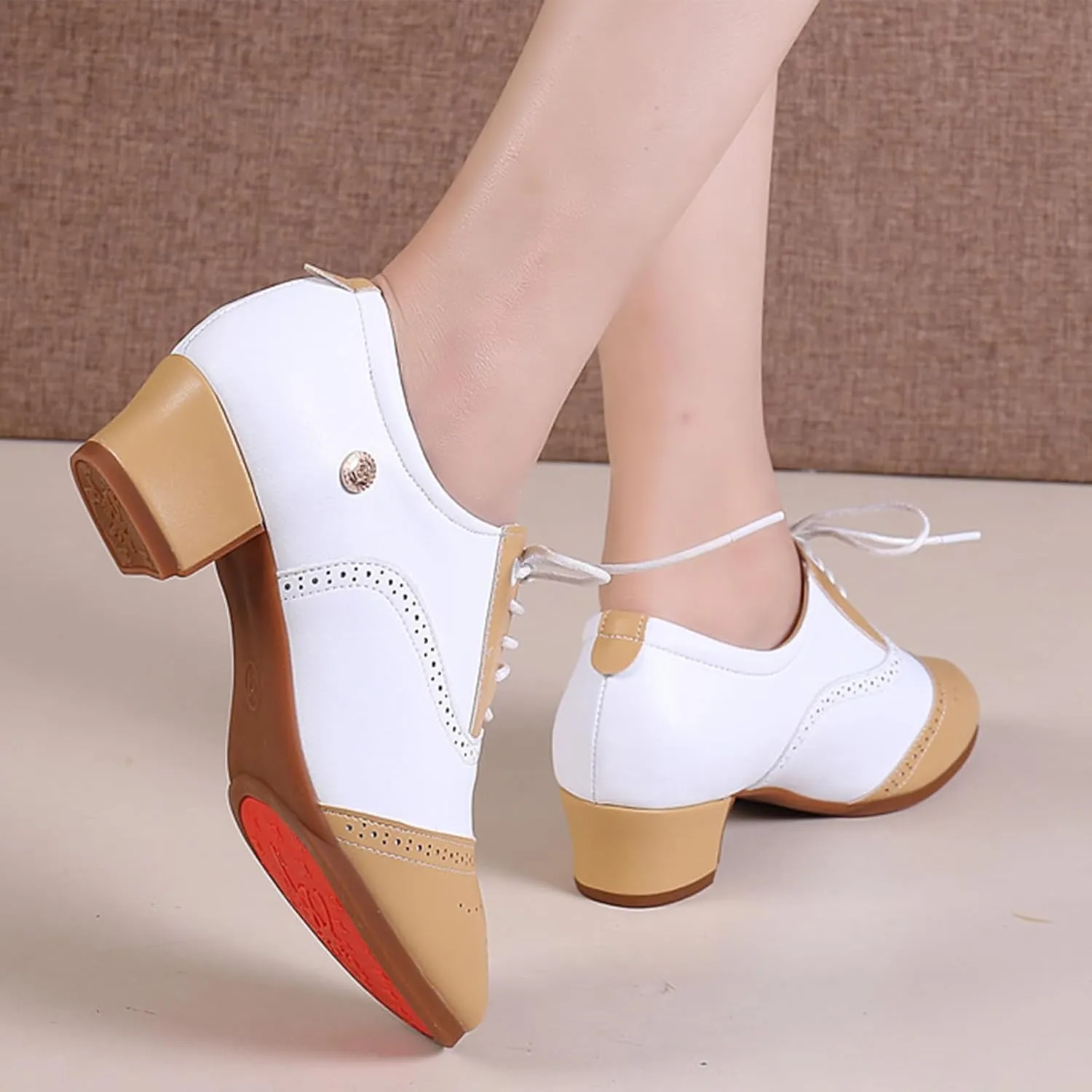 ONAIC Womens Latin Dance Shoes 5Cm Heels Comfortable Ballroom Dance Shoes Performance Professional Latin Salsa Shoes