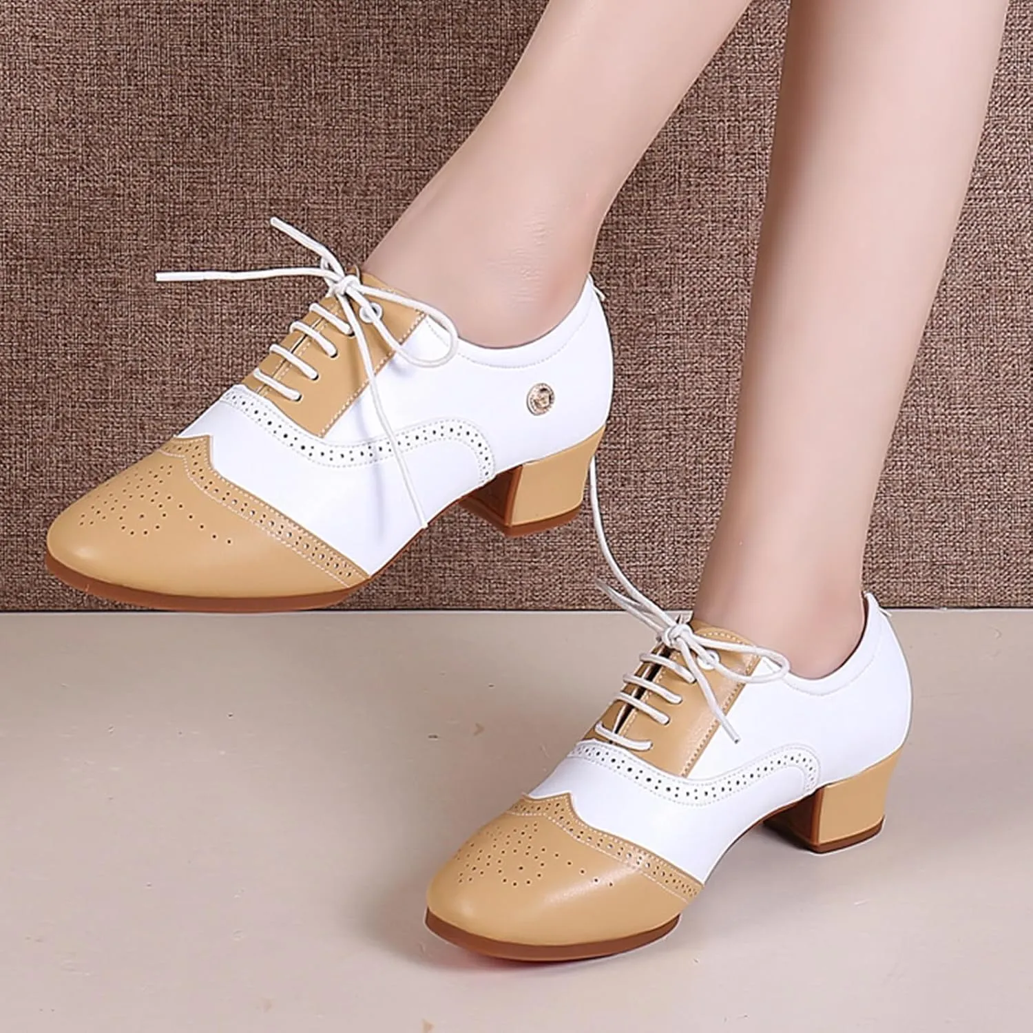 ONAIC Womens Latin Dance Shoes 5Cm Heels Comfortable Ballroom Dance Shoes Performance Professional Latin Salsa Shoes