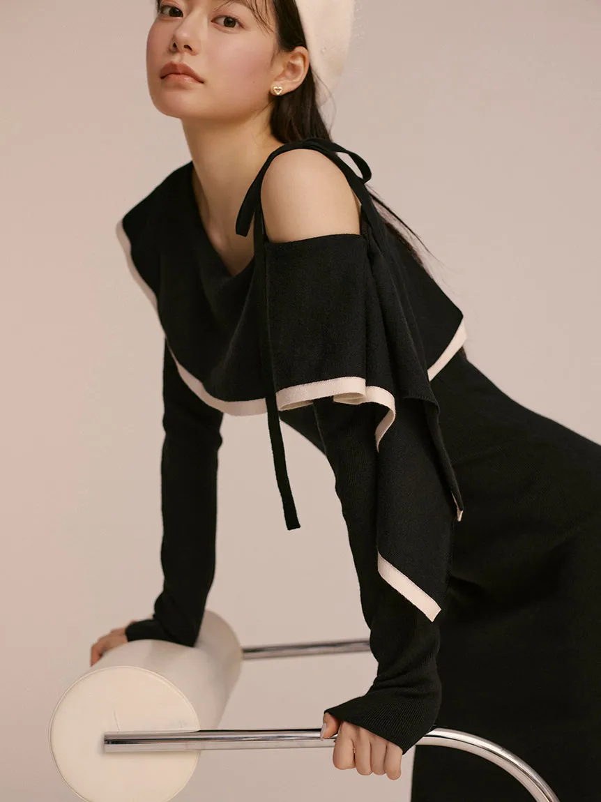 One-Shoulder Maxi Knit Dress