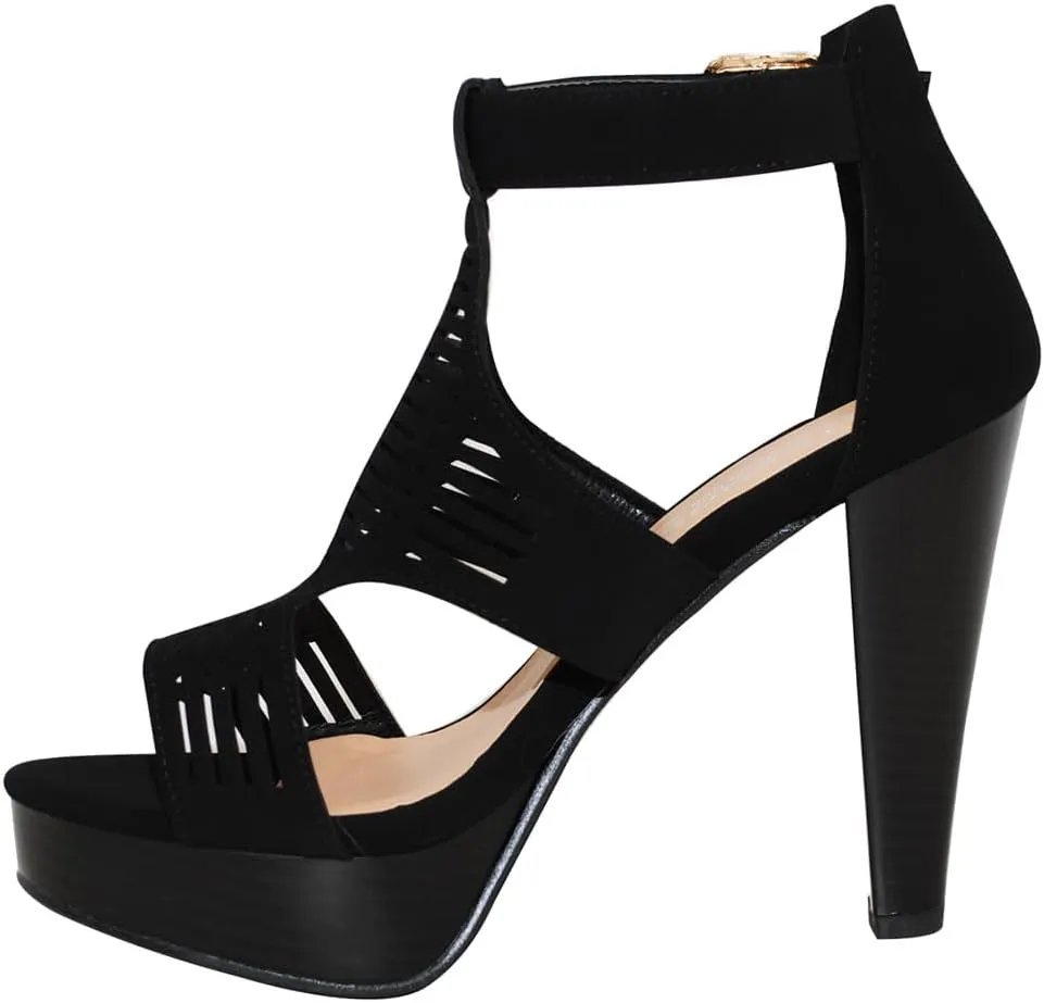 Open Toe Ankle Strap Sandal  Western Bootie Stacked Heel Open Toe Cutout Shoes