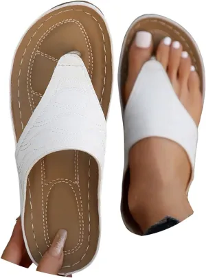 Orthopedic Sandals for Women 2025 Women's Wide Width Orthotic Sandal Arch Support Flip Flops with Comfortable Wedge Platform, Dressy Summer Thong Walking Slippers, Vintage Slip-On Beach Dress Shoes