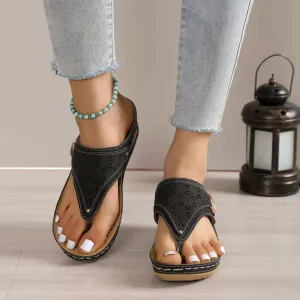 Orthopedic Wedge Sandals for Women 2025 Flat Open Toe Platform Sandal Boho Slip on Slides Comfortable Outdoor Shoe