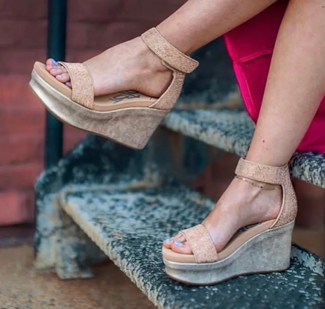 OTBT - STATUS in ROSE GOLD Wedge Sandals