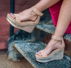 OTBT - STATUS in ROSE GOLD Wedge Sandals