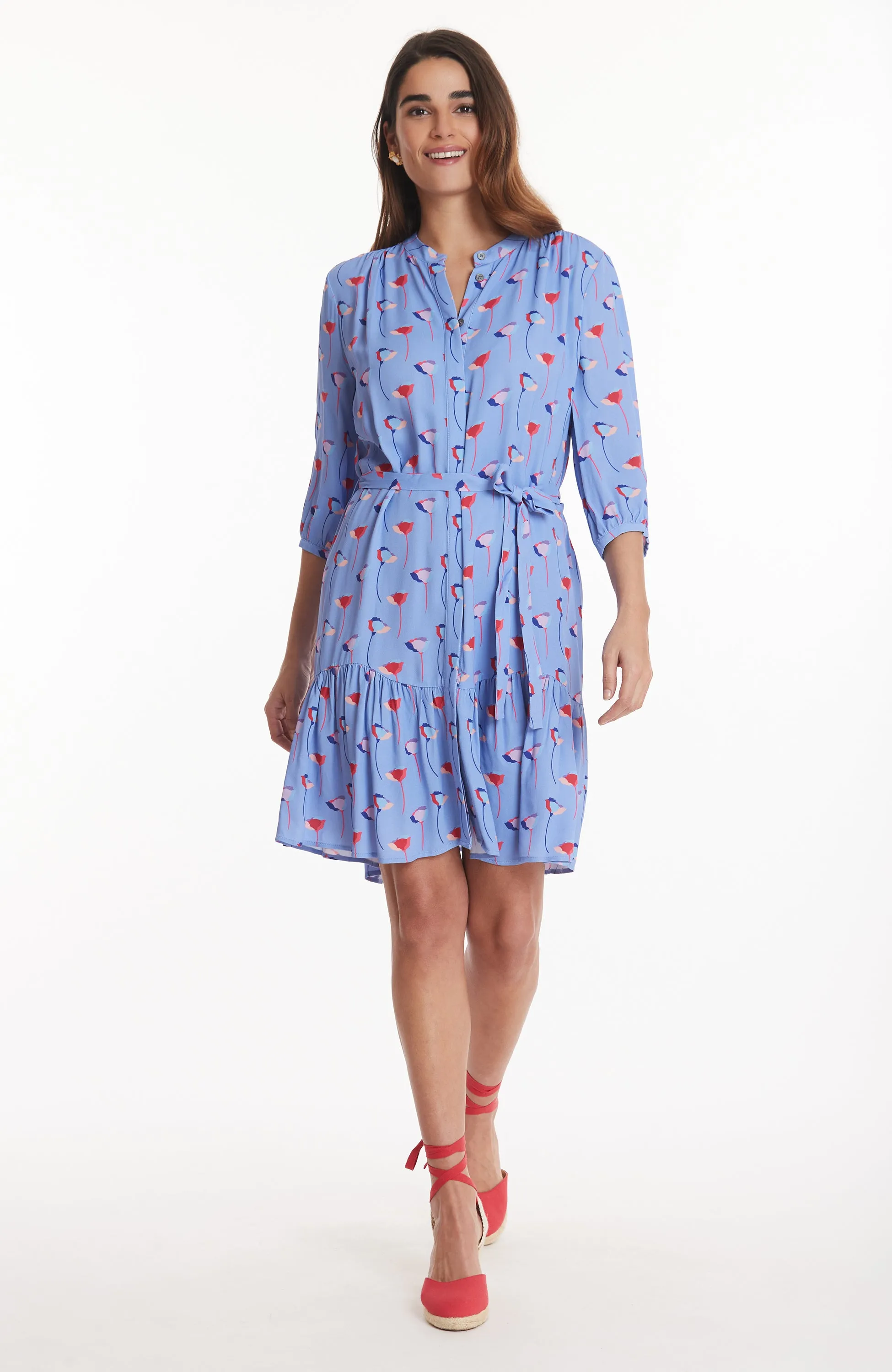 Petra Viscose Floral Dress - Blue Floral