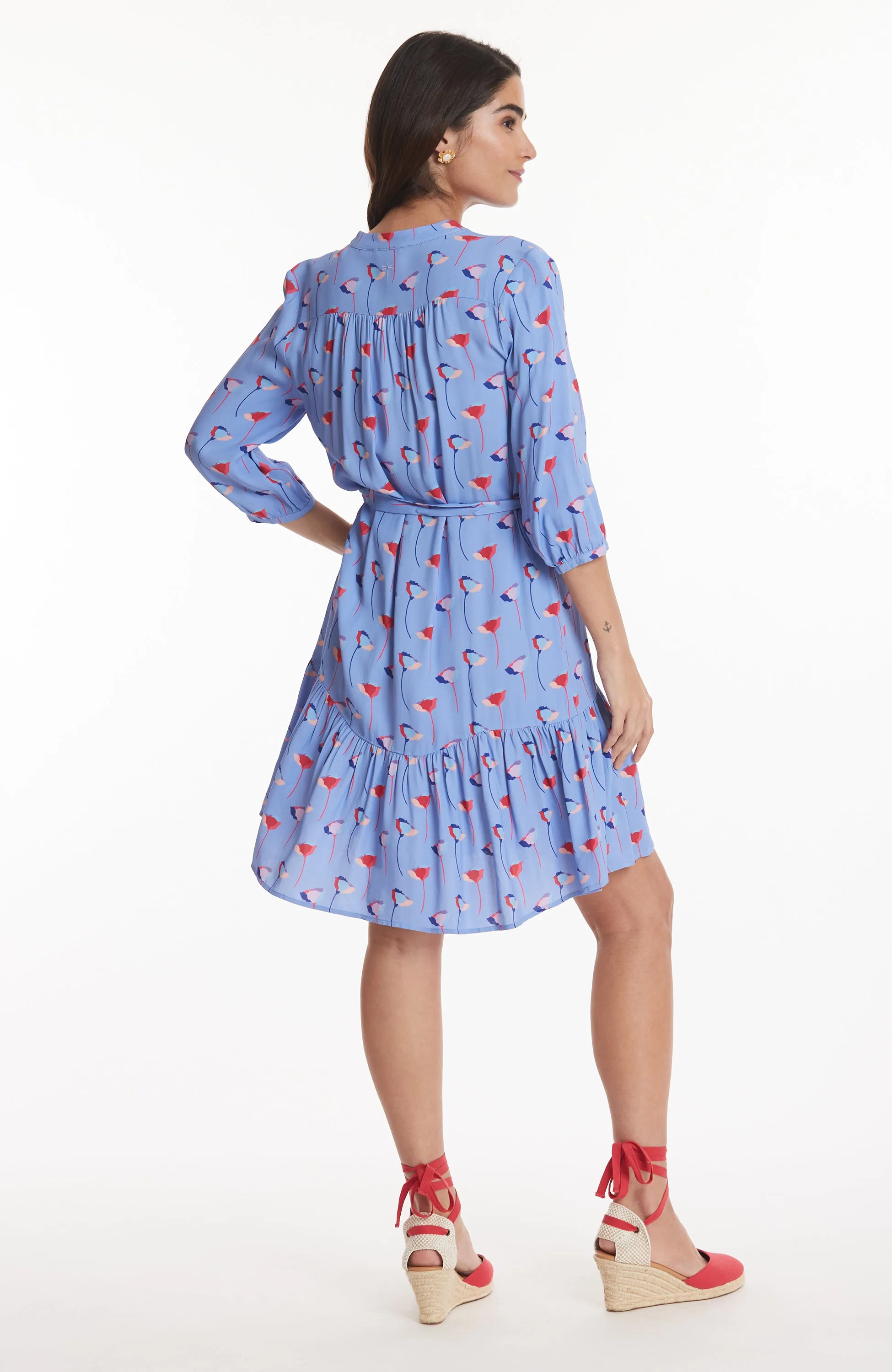 Petra Viscose Floral Dress - Blue Floral