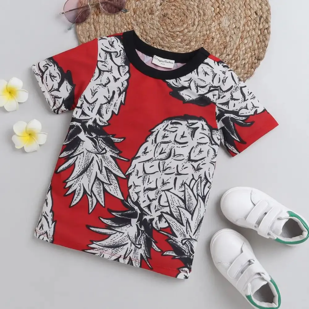 Pineapple Printed Tshirt - Red