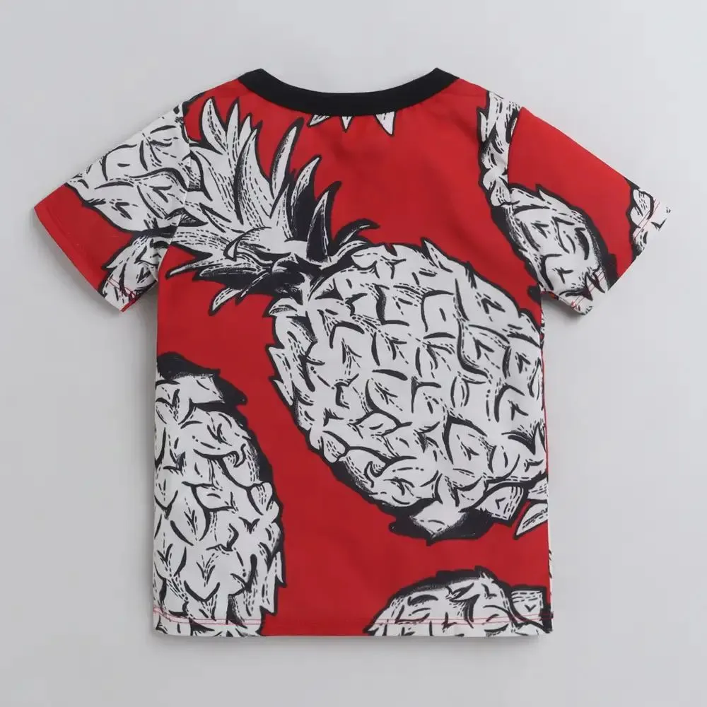 Pineapple Printed Tshirt - Red