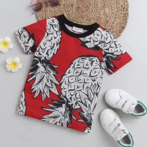 Pineapple Printed Tshirt - Red