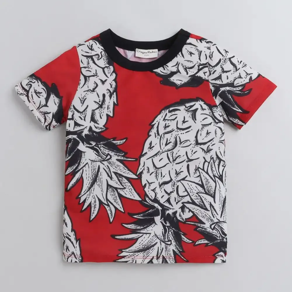 Pineapple Printed Tshirt - Red