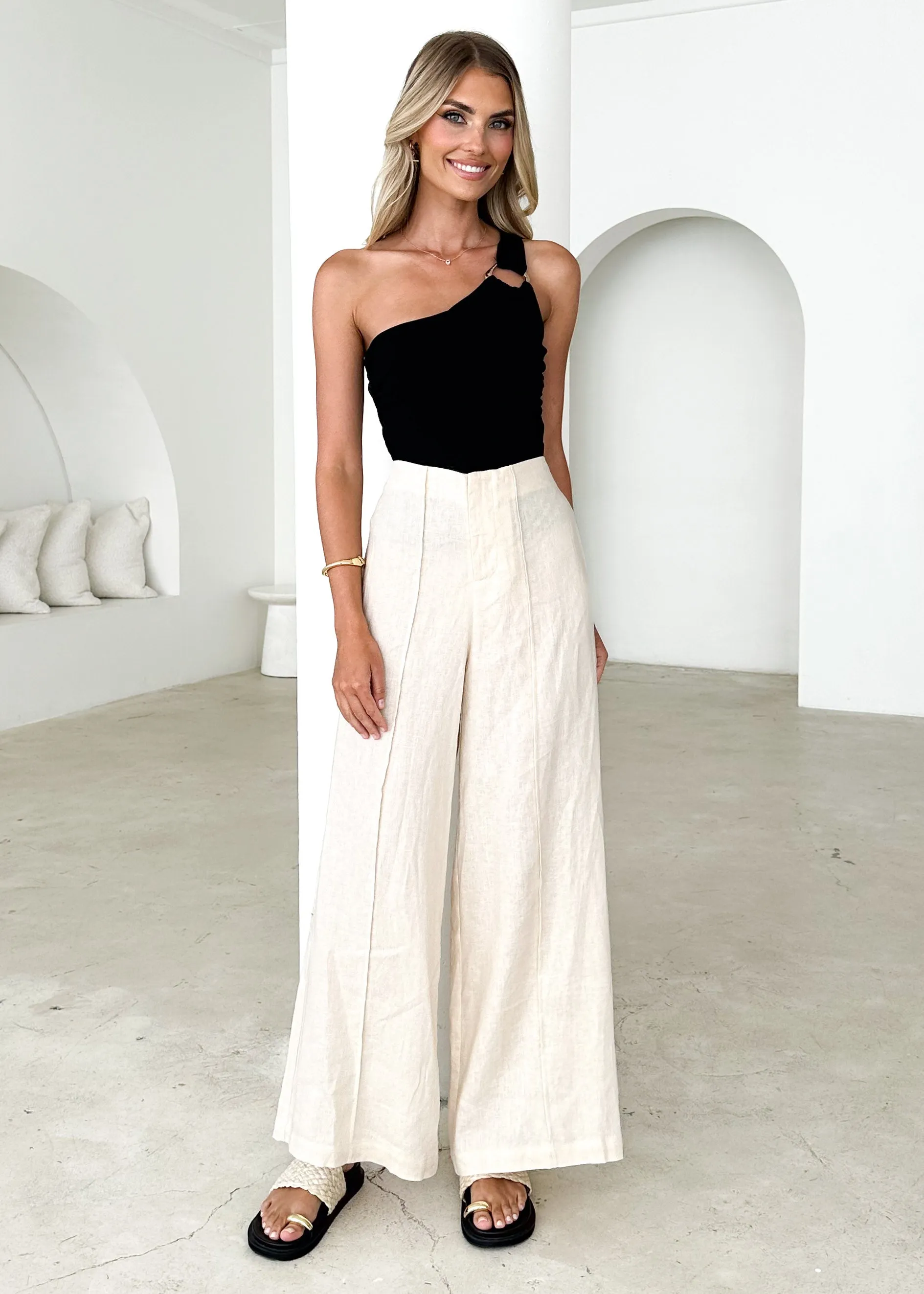 Pixie One Shoulder Top - Black