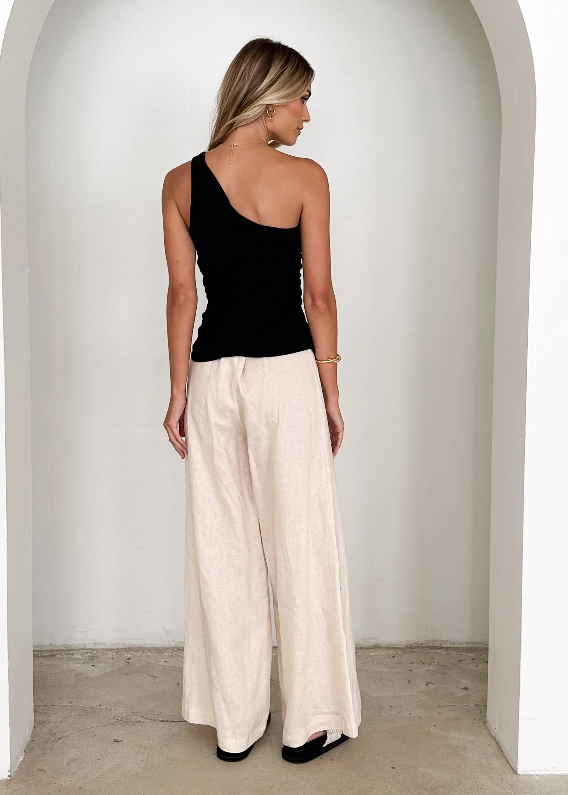Pixie One Shoulder Top - Black