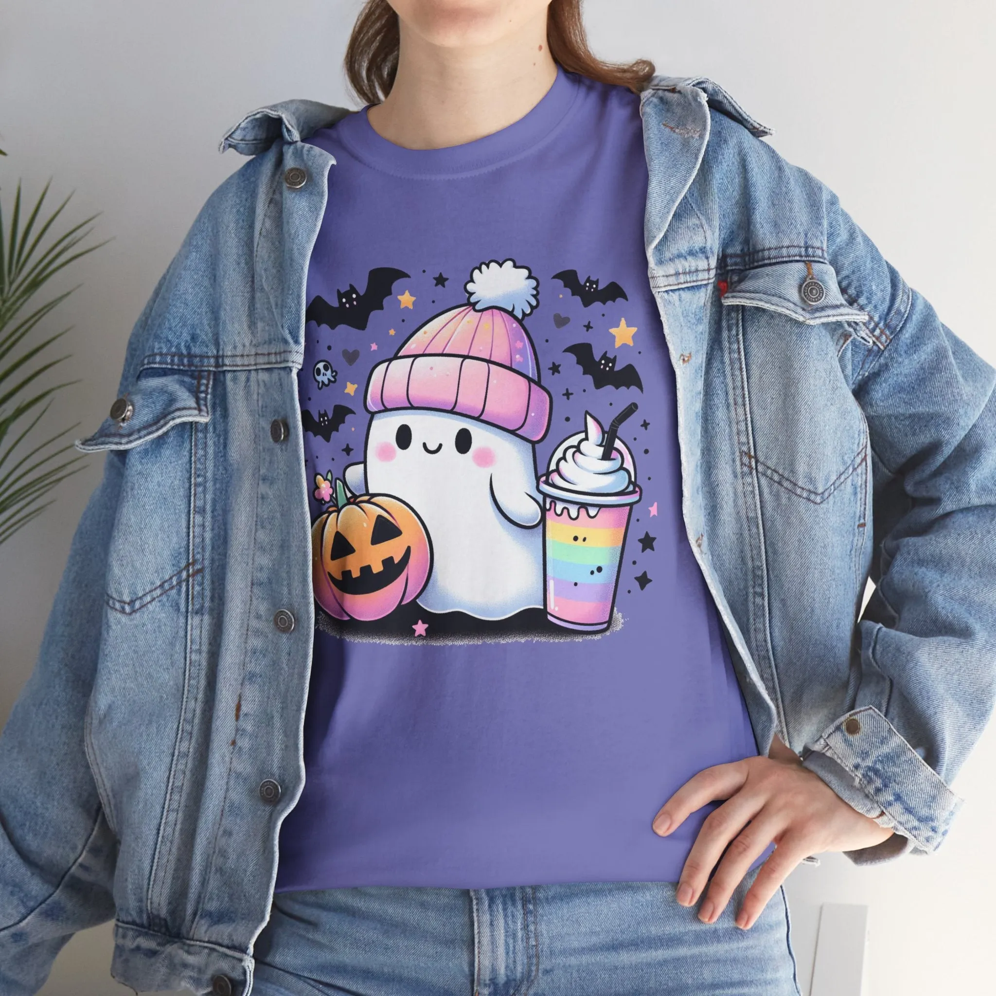 Pretty in Pastel - Cute Ghost - Halloween Shirt - Adult Unisex Tee -