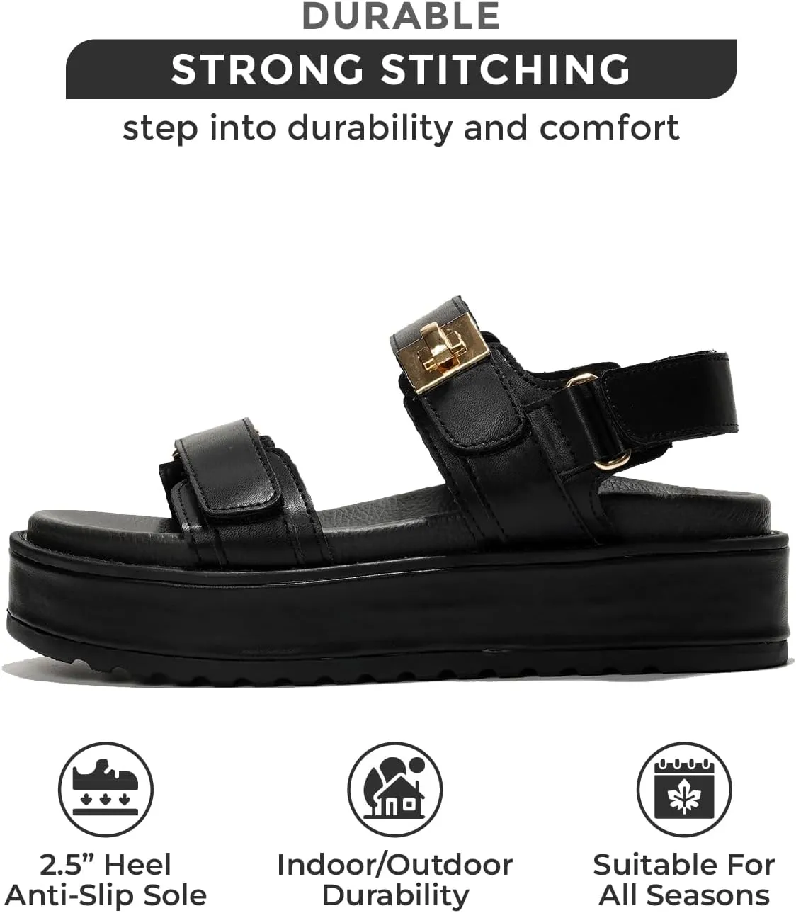 Project Cloud Platform Sandals Women Footwear - Memory Foam & Comfortable Adjustable Strap Ladies Wedges - Non Slip Fashion Beach Sandals for Women 2025 (Ginevra)