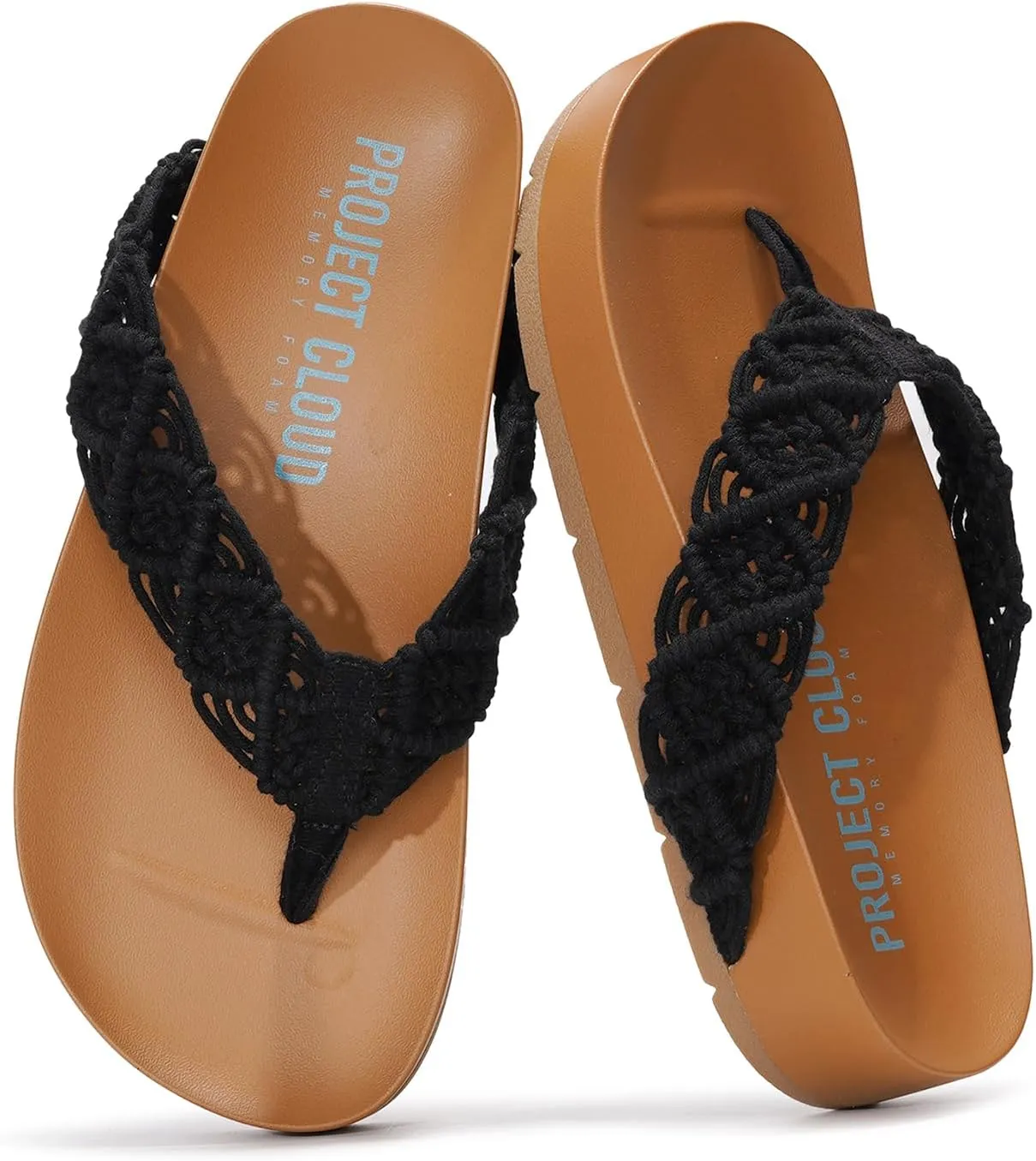 Project Cloud Womens Sandals  Comfortable Crochet Flip Flops for Women with Memory Foam Insole  Lightweight Fashion Sandals for Women 2025  Womens Flip Flops for Summer (Hammock)