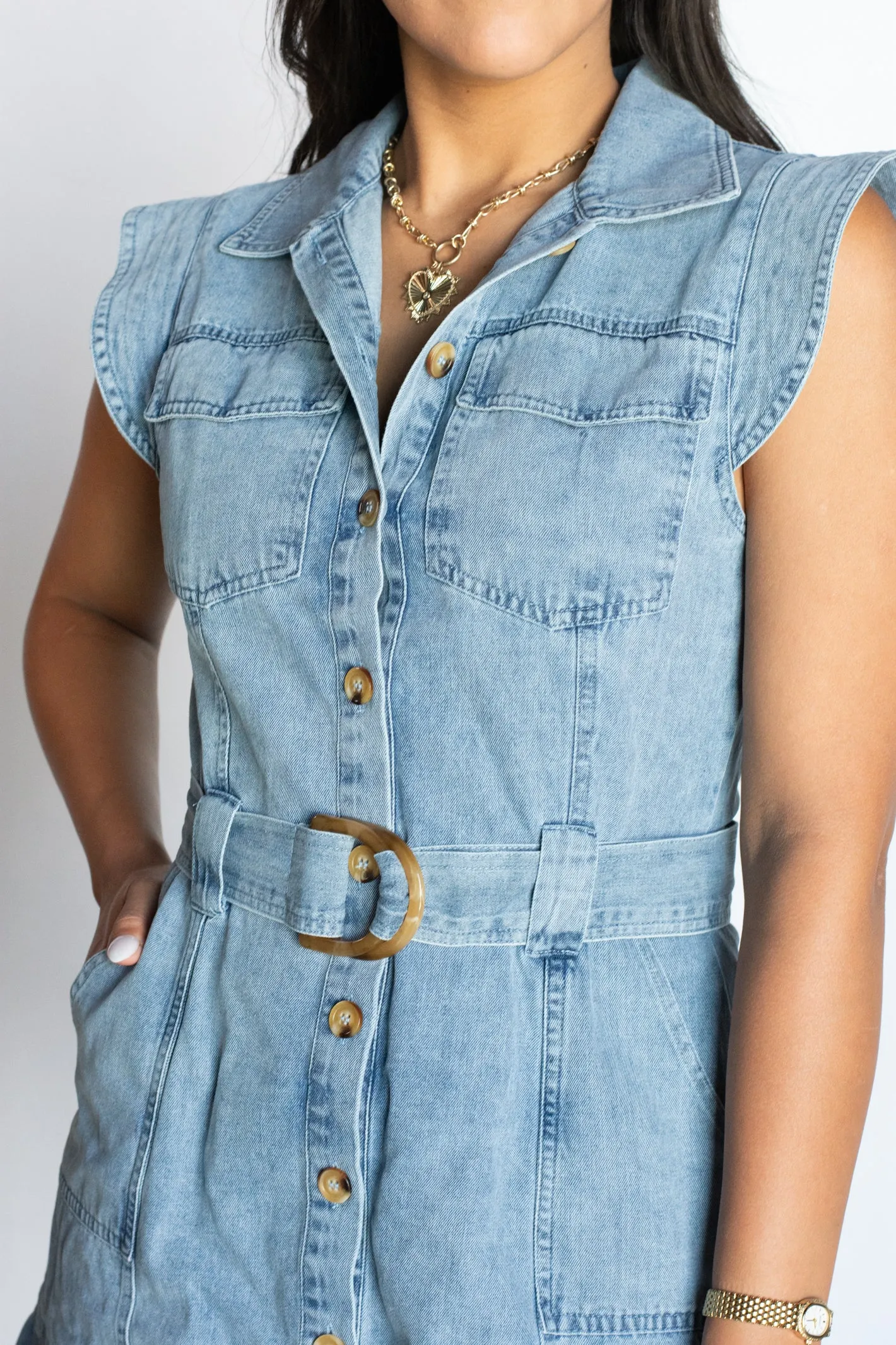 Ready to Charm Denim Dress