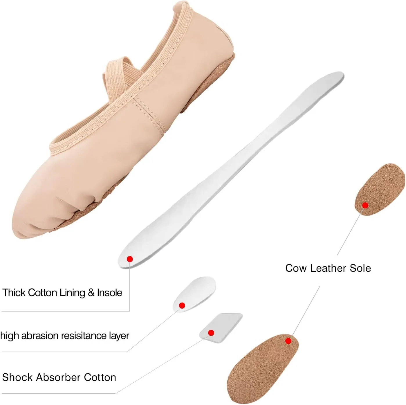 RoseMoli Ballet Shoes for Girls/Toddlers/Kids/Women, Leather Yoga Shoes/Ballet Slippers for Dancing