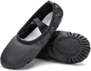 RoseMoli Ballet Shoes for Girls/Toddlers/Kids/Women, Leather Yoga Shoes/Ballet Slippers for Dancing