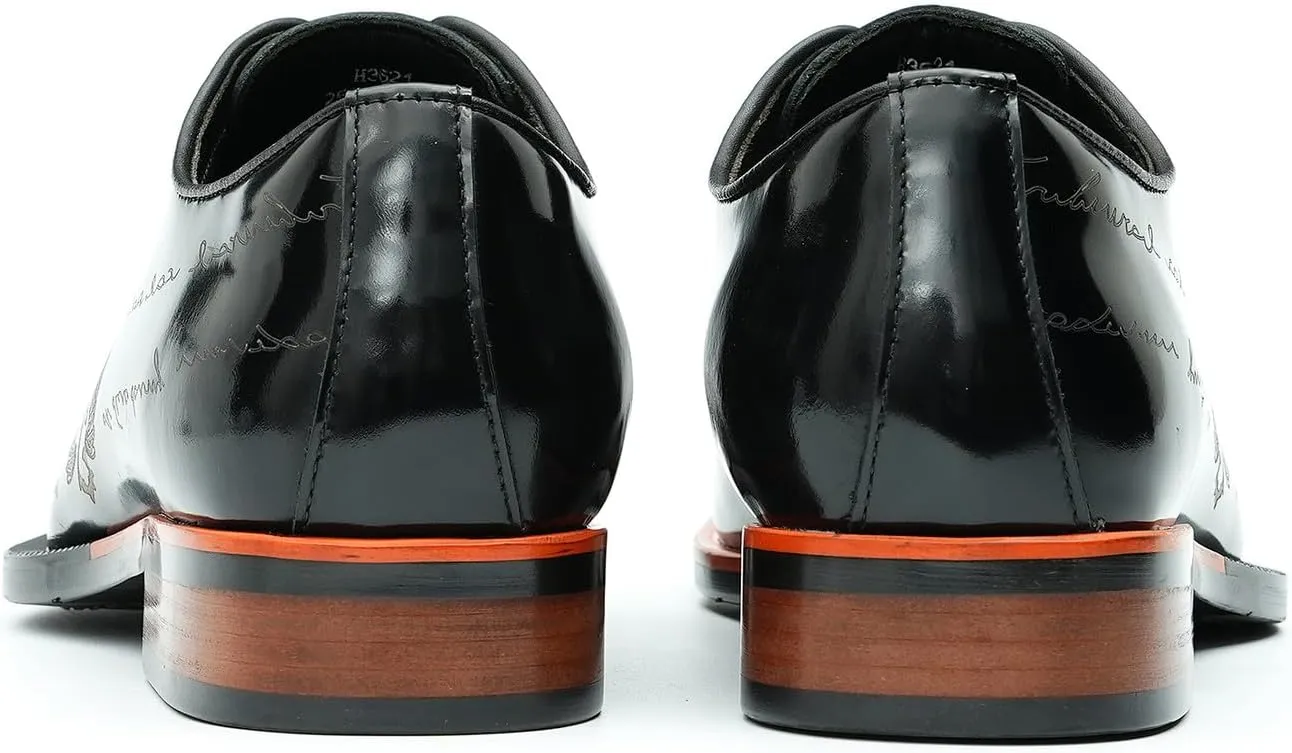 Santimon Men's Oxfords Formal Dress Patent Leather Derby Fashion Business Wedding Prom Tuxedo Casual Carve Oxford Walking Shoes for Men