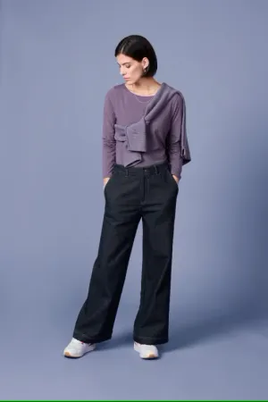 Seasalt Sennen Cove Wide Leg Jeans Dark Wash Grain