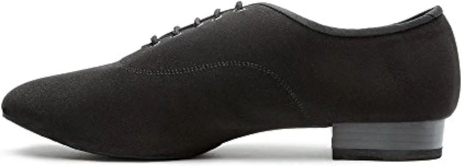 Shoes Men's Dancing Latin Salsa Tango Jazz Ballroom Training Practice Leather Canvas 302-1, Black, 6-14