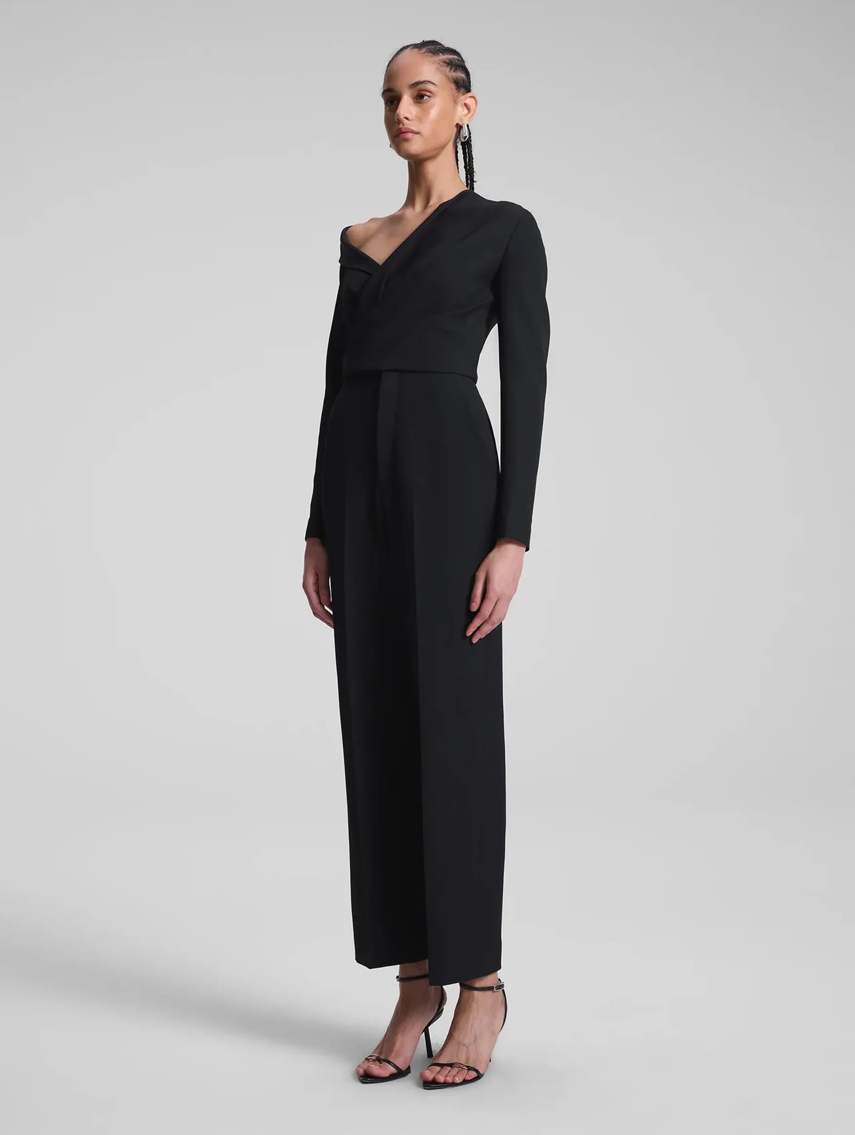 Skyla Asymmetric Jumpsuit in Black