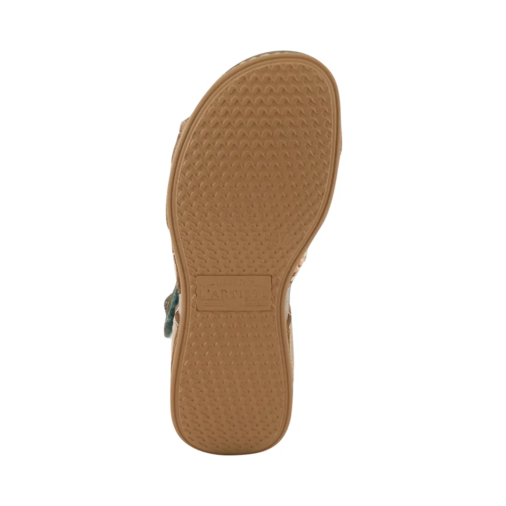 Spring Step Women's Delila Sandal in Beige Multi