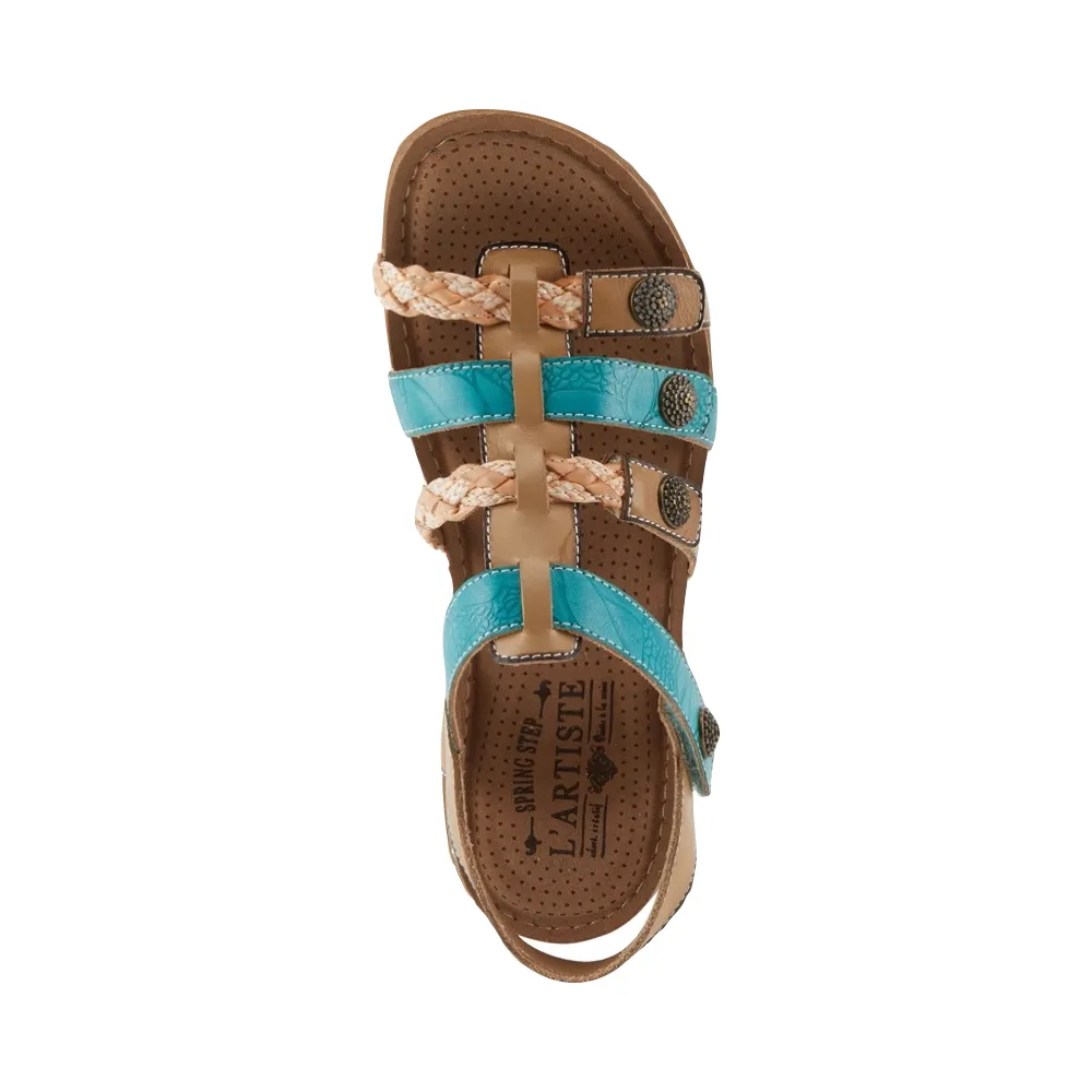 Spring Step Women's Delila Sandal in Beige Multi