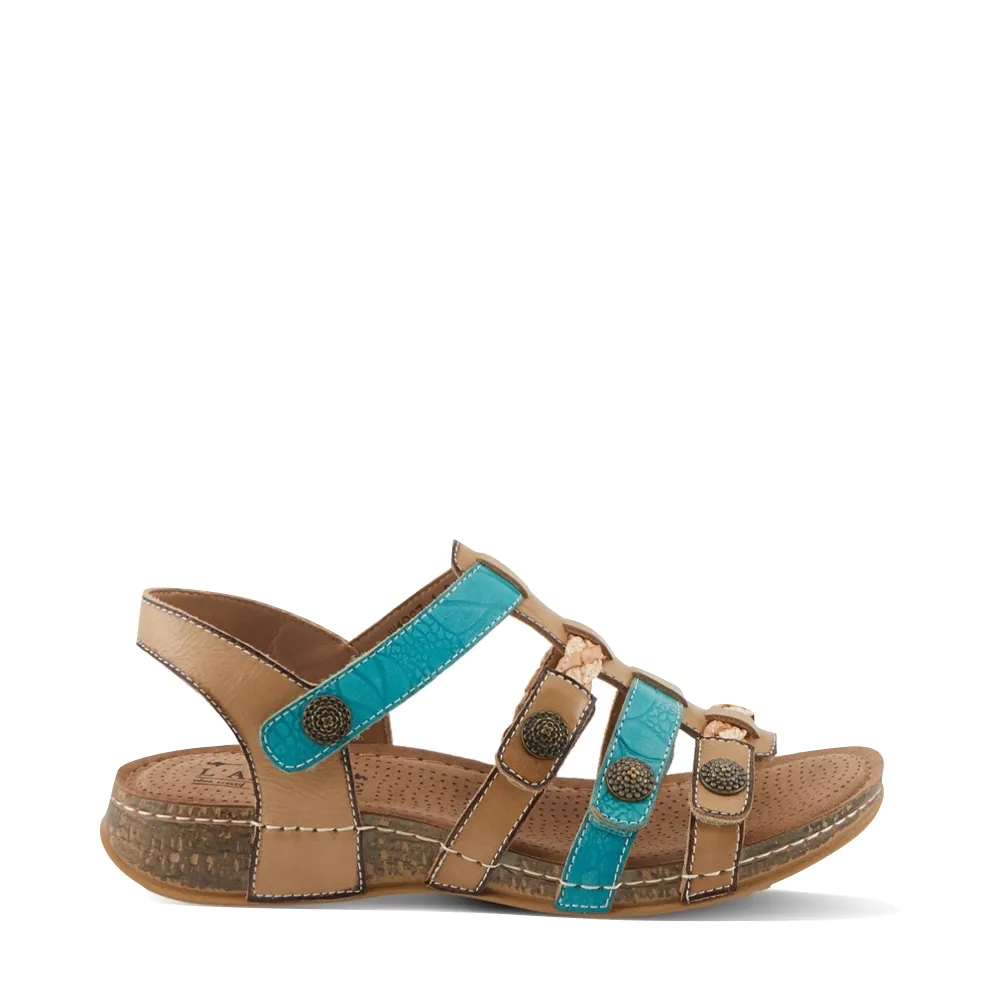 Spring Step Women's Delila Sandal in Beige Multi