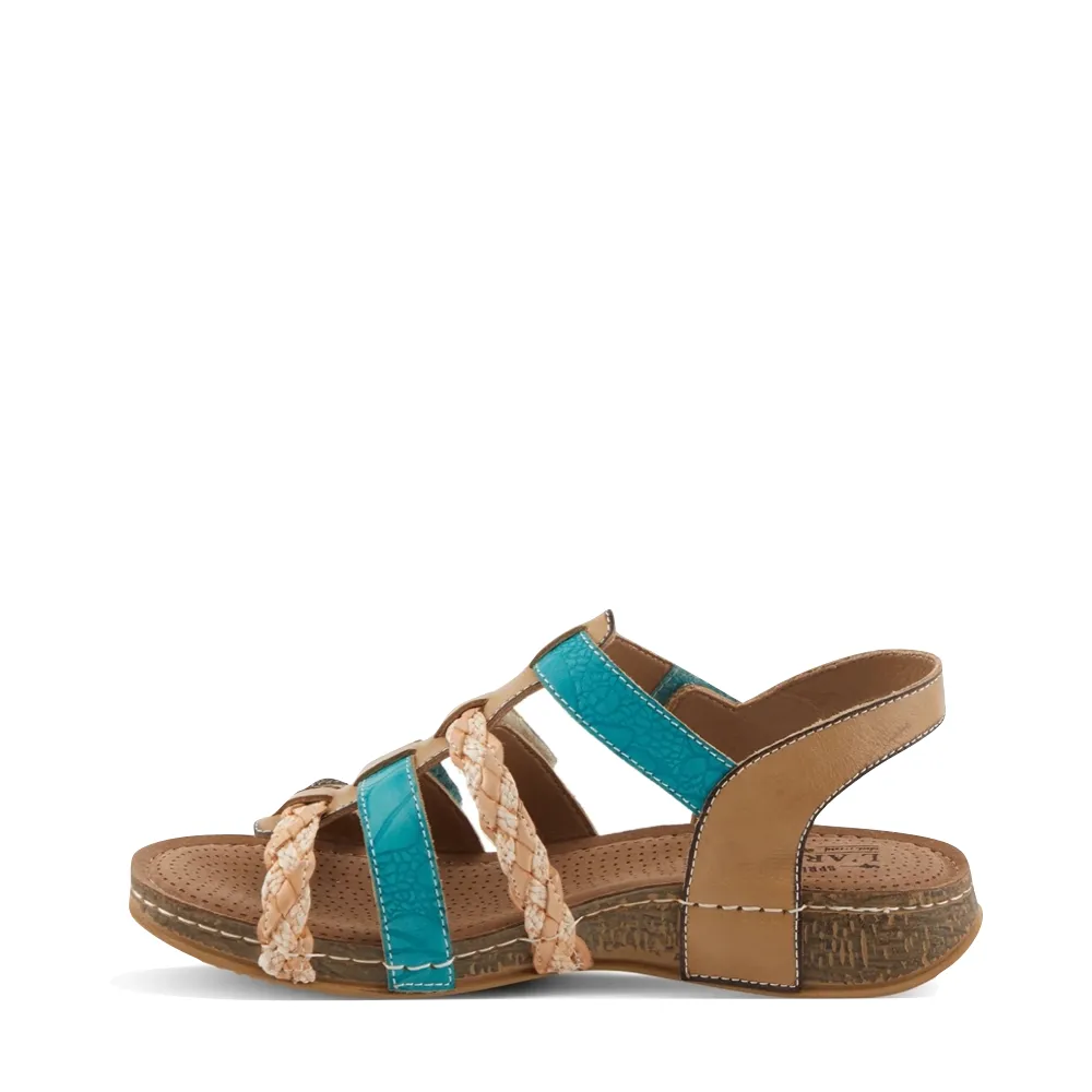 Spring Step Women's Delila Sandal in Beige Multi