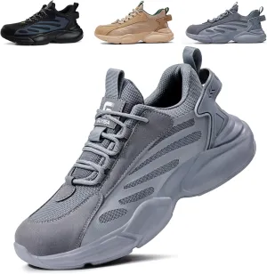 Steel Toe Shoes for Men Lightweight Work Shoes Construction Industrial Work Tennis Shoes Safety Shoes Comfortable Steel Toe Sneakers for Men Women