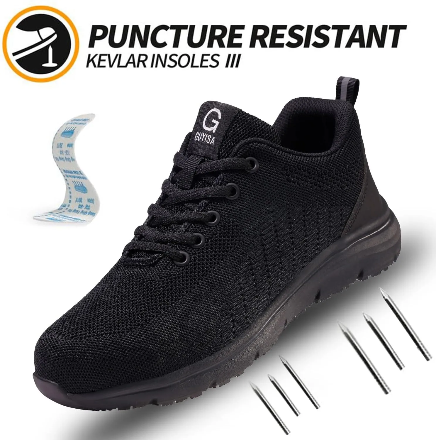 Steel Toe Shoes for Men, Lightweight Work Shoes,Construction Industrial Work Safety Boots, Comfortable Steel Toe Sneakers for Men Women