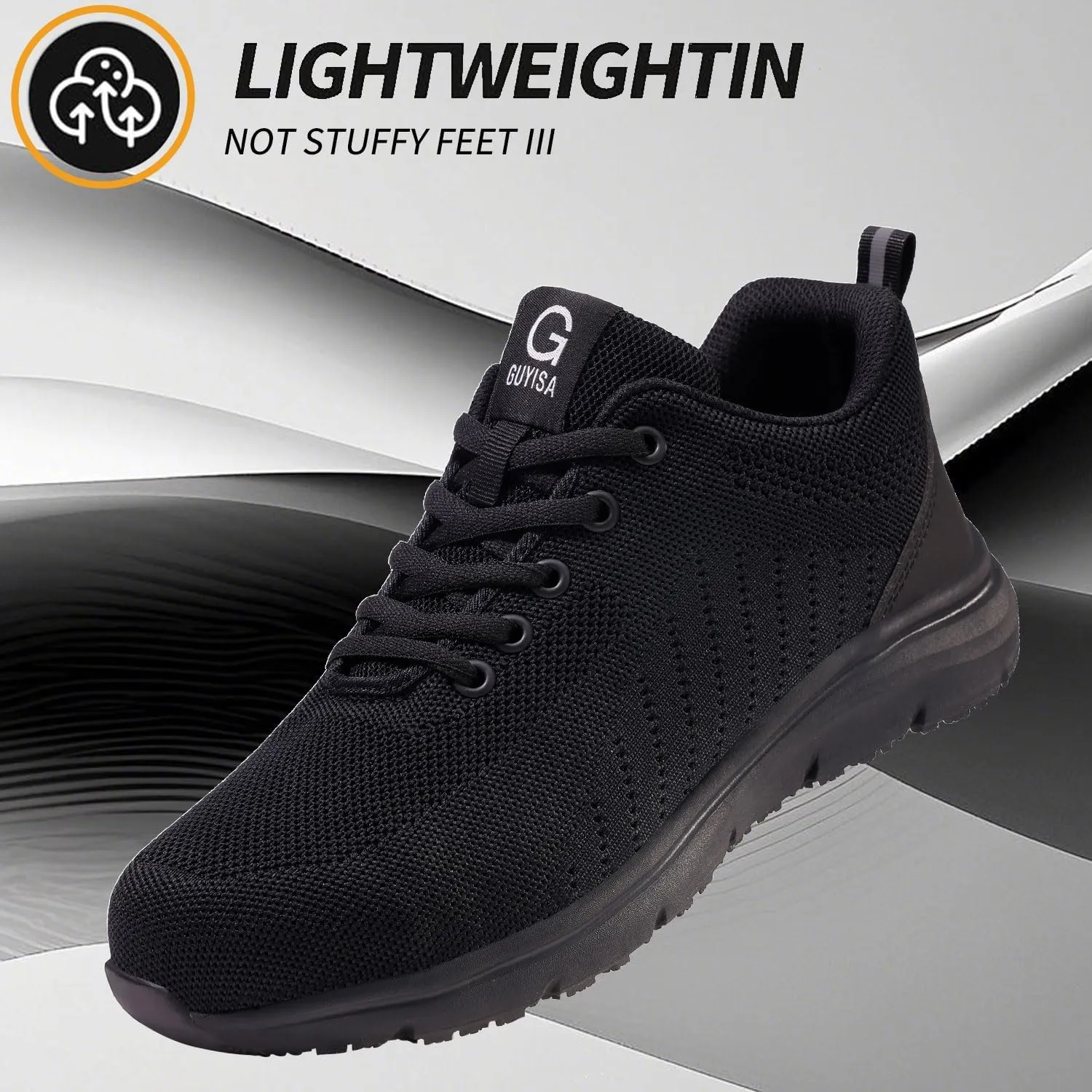Steel Toe Shoes for Men, Lightweight Work Shoes,Construction Industrial Work Safety Boots, Comfortable Steel Toe Sneakers for Men Women