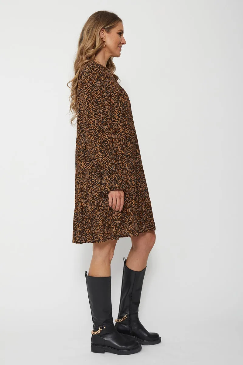 Stella   Gemma - Kim Dress - Mocha Zebra