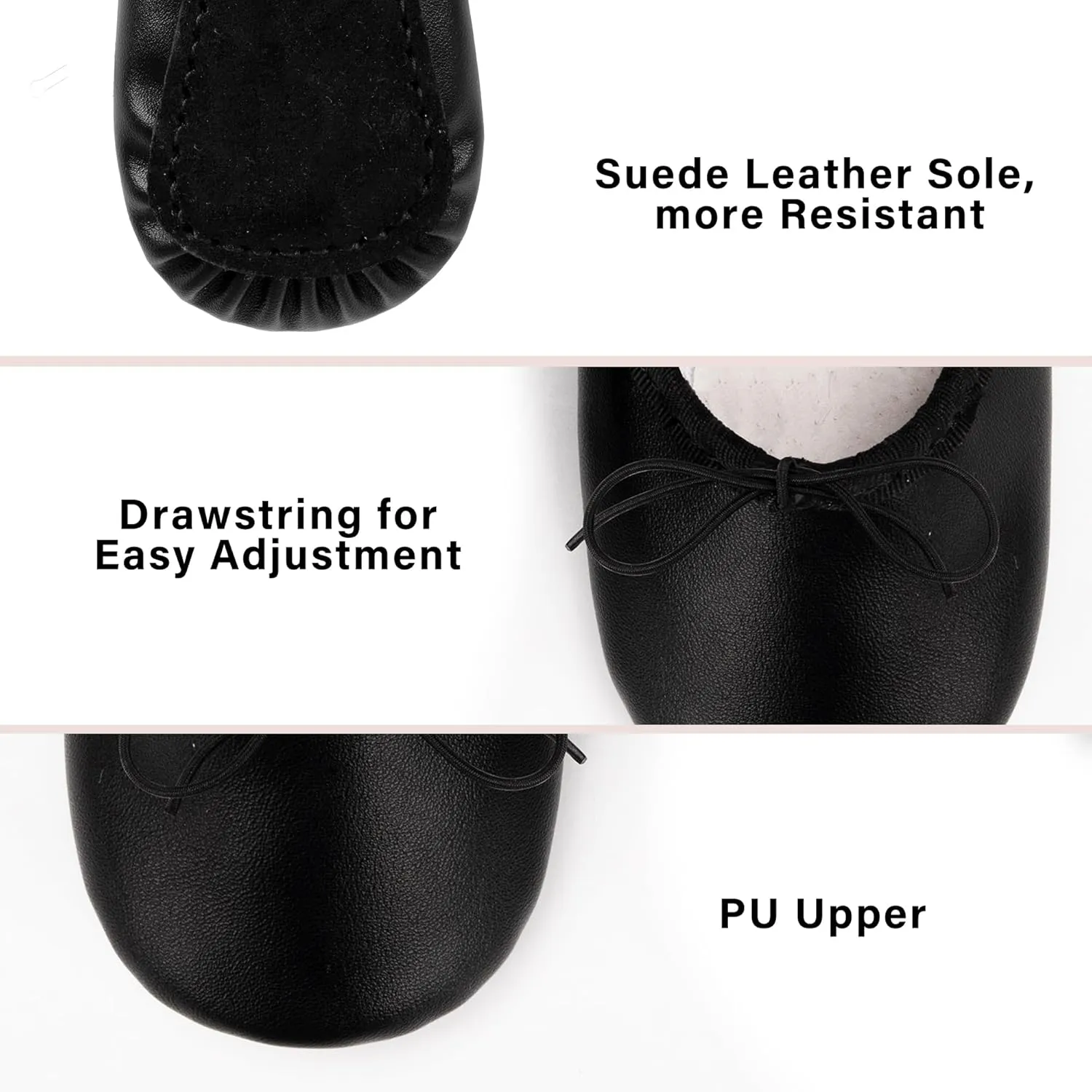 Stelle Ballet Shoes for Girls Toddler Dance Slippers PU Leather Boys Ballerina Shoes for Toddler/Little Kid/Big Kid/Women