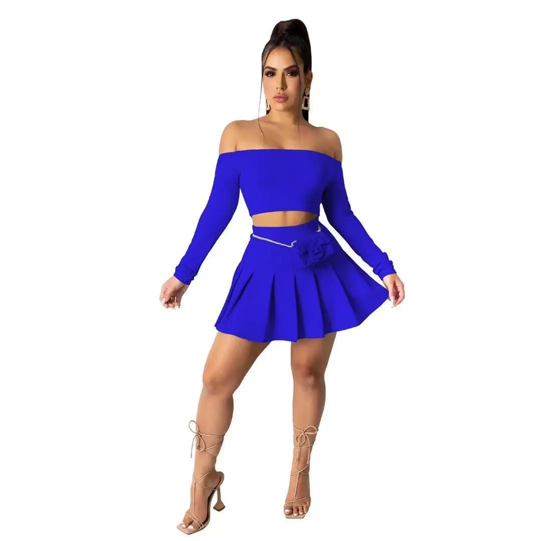 Strapless Girls Dresses Casual Pleated Skirts And Top