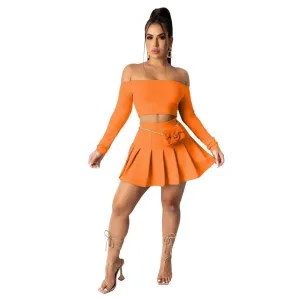 Strapless Girls Dresses Casual Pleated Skirts And Top