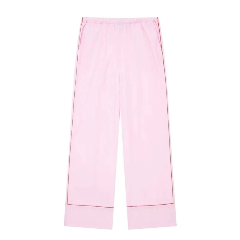Striped Lapel Wide-Leg Set