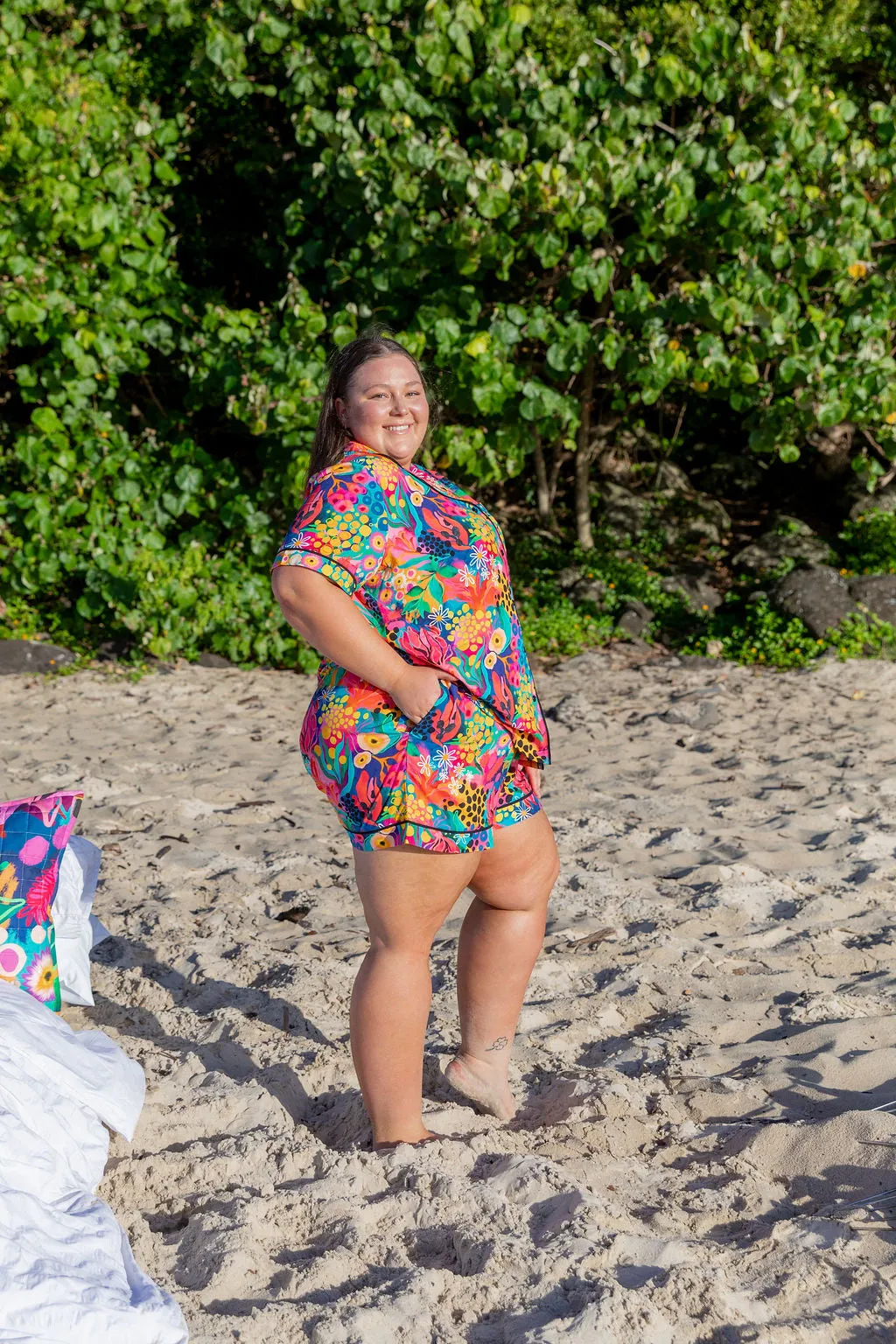 Sundown SS Shirt and Short Sleepwear Set in Matilda by Kasey Rainbow
