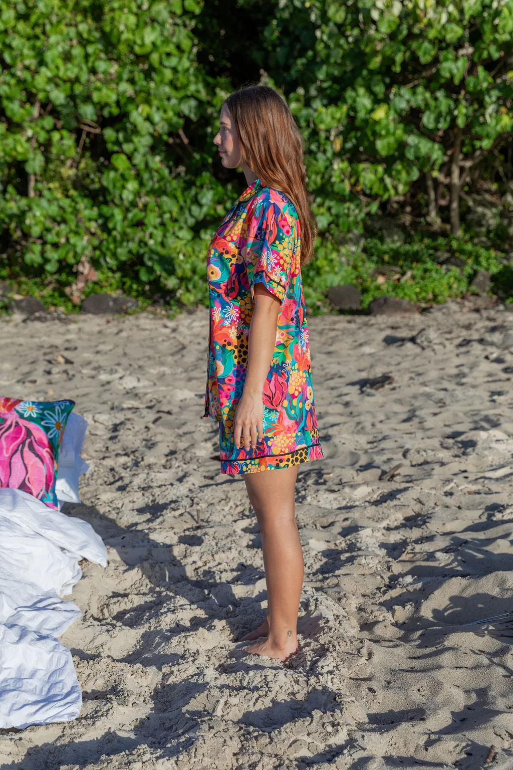 Sundown SS Shirt and Short Sleepwear Set in Matilda by Kasey Rainbow