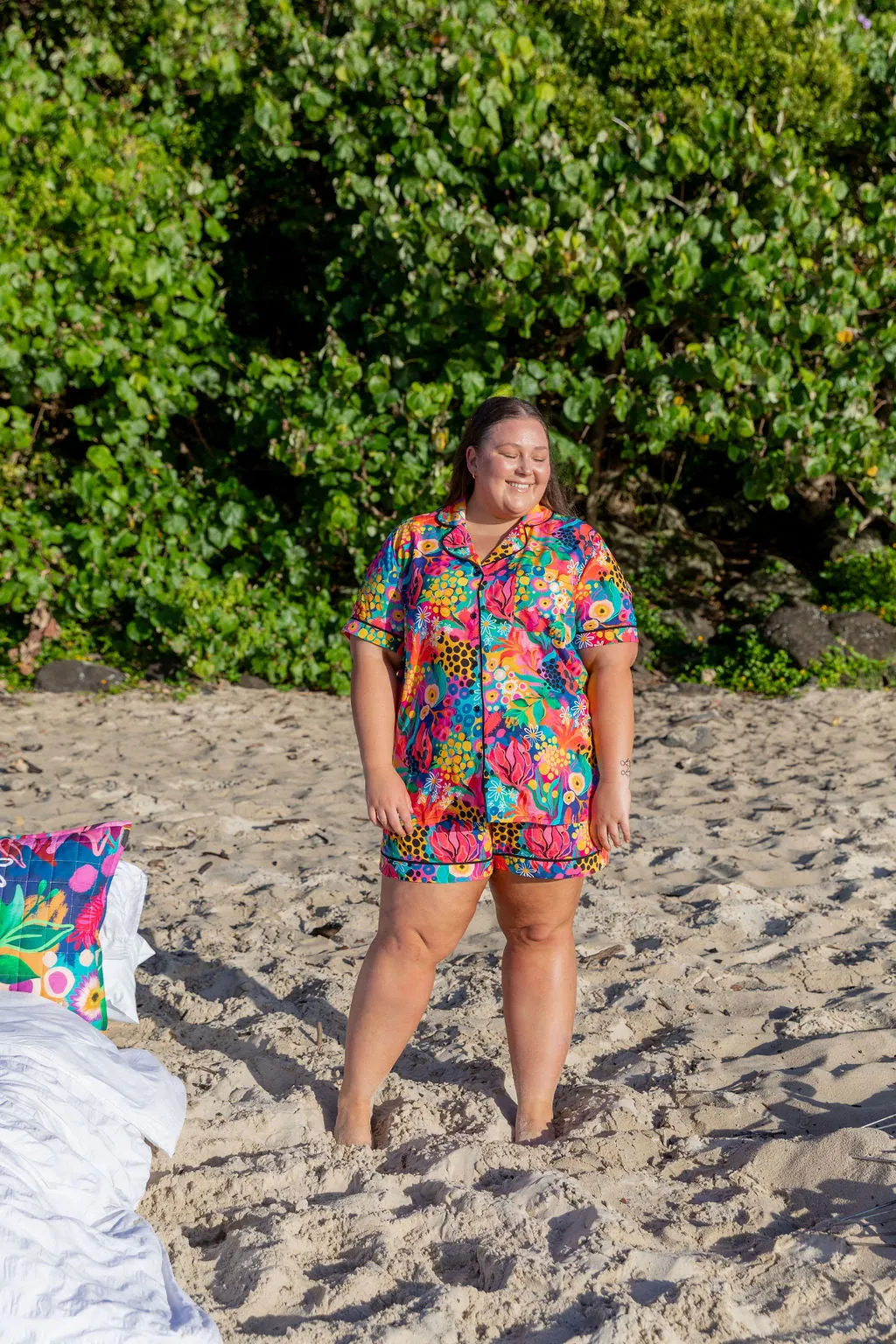 Sundown SS Shirt and Short Sleepwear Set in Matilda by Kasey Rainbow