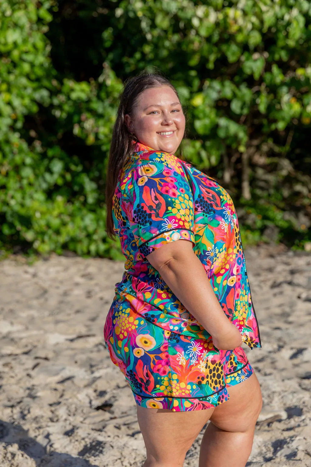 Sundown SS Shirt and Short Sleepwear Set in Matilda by Kasey Rainbow