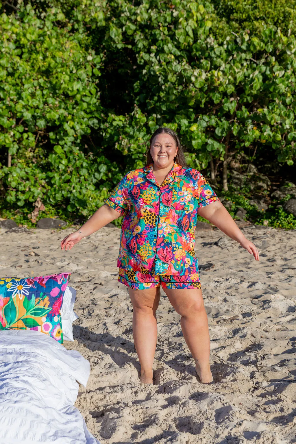 Sundown SS Shirt and Short Sleepwear Set in Matilda by Kasey Rainbow