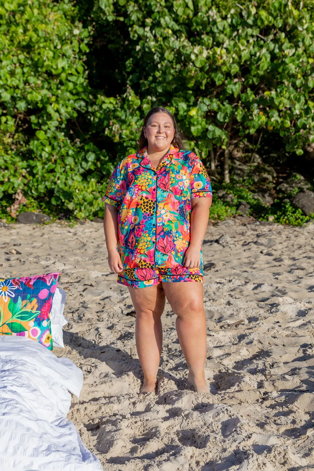 Sundown SS Shirt and Short Sleepwear Set in Matilda by Kasey Rainbow