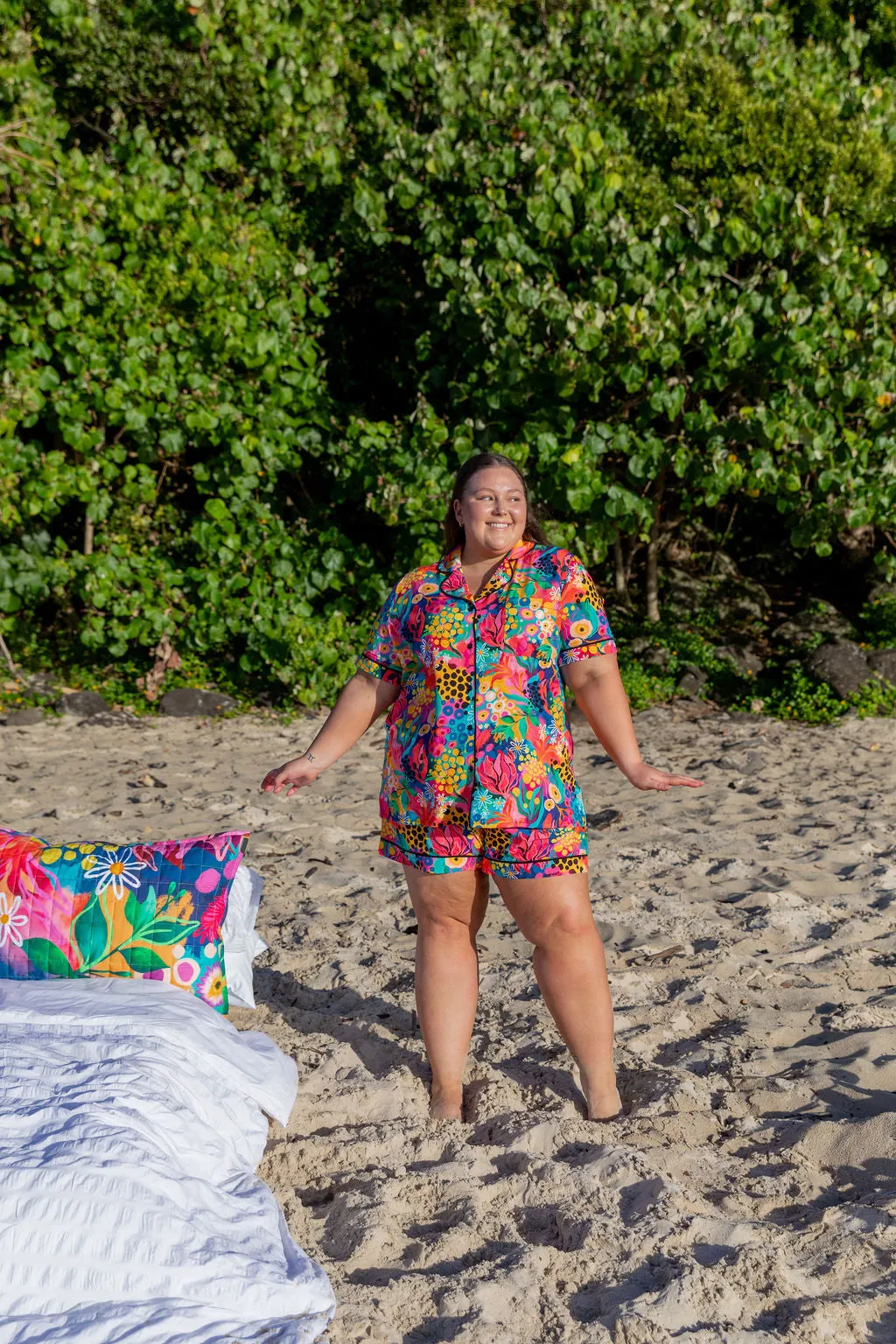 Sundown SS Shirt and Short Sleepwear Set in Matilda by Kasey Rainbow